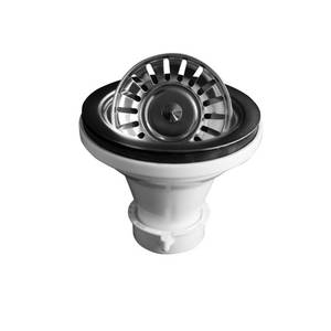 lot 4666 image: Karran 4-12 in. Kitchen Sink Basket Strainer in Stainless Steel, Silver