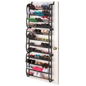 lot 4673 image: Sunbeam Black Over the Door 36-Pair Shoe Rack