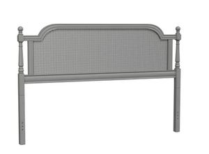 lot 4534 image: Hillsdale Furniture Melanie Wood and CaneHeadboard without Frame, French Gray, Queen- Retail$348.99