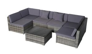 lot 4583 image: Siara 7-piece Modern Rattan Wicker Modular Sectional Patio Set by Havenside Home - Retail$694.49