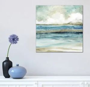 lot 4600 image: iCanvas Soft Surf I by Carol Robinson Canvas Print- Retail$274.99