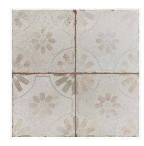 lot 4647 image: SomerTile 17.63 in. x 17.63 in. Royals Blume White Ceramic Floor and Wall Tile (5 Tiles11.02 sqft.)- Retail$101.49