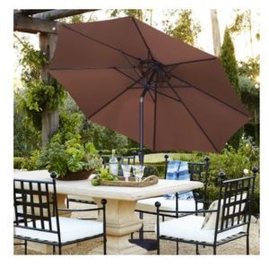 lot 4656 image: Ainfox 11ft 2 Tier Patio Umbrella with Crank Without Base- Retail$135.49