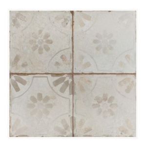 lot 4659 image: SomerTile 17.63 in. x 17.63 in. Royals Blume White Ceramic Floor and Wall Tile (5 Tiles11.02 sqft.)- Retail$101.49
