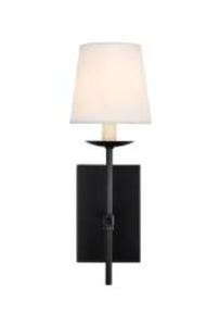 lot 4678 image: Miles 1-Light White Shade Wall Sconce
