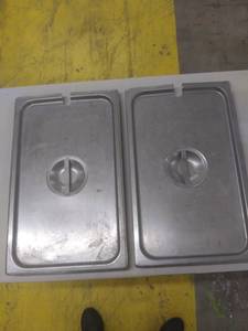 lot 4823 image: 2 Full Size Stainless Steel Lids