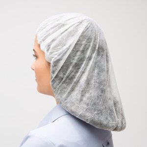 lot 7032 image: AMMEX Disposable Bouffant Caps, 21 inches, White, 1000Case