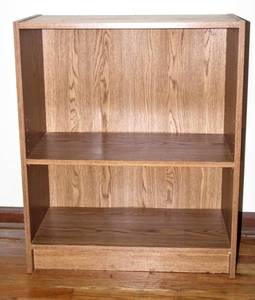 lot 5222 image: Faux Wood Bookshelf - Measures 30 Tall x 25 Wide x 15 Deep with (1) Adjustable Shelf