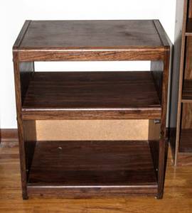 lot 5219 image: Small Faux Wood ShelfTV Stand