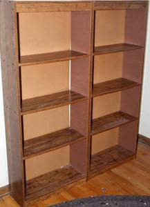 lot 5228 image: (2) Matching Faux Wood Book Shelves 59 x 24 x 9.5