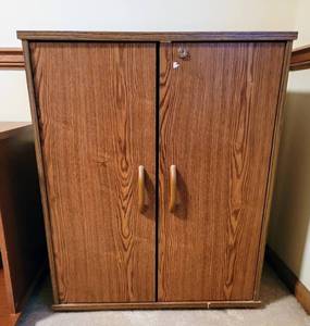 lot 5249 image: Media Cabinet with Doors - Faux Wood