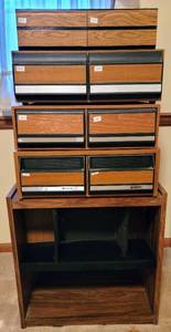 lot 5250 image: 4 VHS Storage Drawers  Bottom Base Shelf