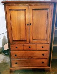 lot 5255 image: Solid Wood Armoire Dresser Cabinet