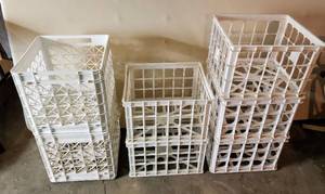 lot 5379 image: (7) White Crates - great for storage & organization