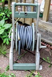 lot 5308 image: Ames ReelEasy Hose Reel Cart and Hose