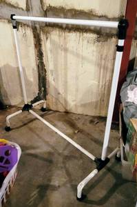 lot 5452 image: Rolling Clothes Storage Hanging Rack 36.5w x 62t  New Clothes Bar for the Car