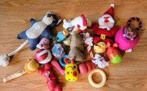 lot 5461 image: Large Lot of Dog Toys incl Kong 16 toys