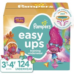 lot 27206 image: Pampers Easy Ups Training Pants, Girls, Size 5 3T-4T, 124 ct