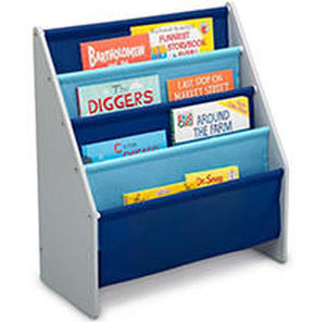 lot 27219 image: Delta Children Sling Book Rack Bookshelf for Kids- GrayBlue