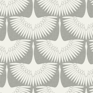 lot 27232 image: Tempaper Feather Flock Chalk Self-Adhesive Removable Wallpaper