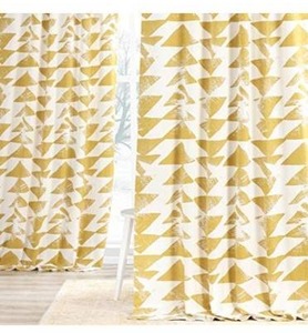 lot 27133 image: HPD Half Price Drapes PRTW-D35-120 Printed Cotton Twill Curtain (1 Panel), 50 X 120, Gold