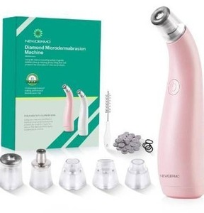 lot 27337 image: NEWDERMO 2-IN-1 Microdermabrasion Machine for Facial, Diamond Microdermabrasion Device USB Rechargeable - Advanced Home Facial Treatment Machine (Pink)