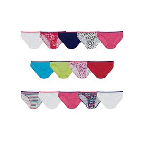 lot 27278 image: Hanes Girls Tagless Bikini Underwear, 14 Pack Panties Size 6