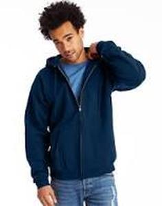 lot 27254 image: 2XL Navy Hanes Full zip Hooded Jacket