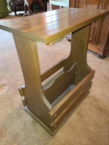 lot 1002 image: Wood End Table with Magazine Storage 24 x 18 x 11 in