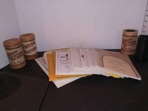 lot 1006 image: Vintage Edison Wax Cylinder Records with Booklets