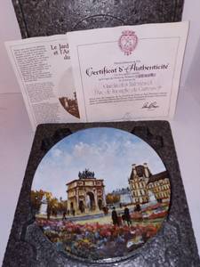 lot 1054 image: Henri D Arceau and Fils Authenticated Collectors Plate Jardin des Tuileries et lArc de Triomphe du Carrousel