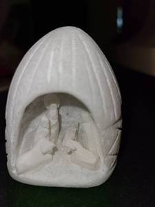 lot 1077 image: Carved Huamanga Stone Nativity Scene Figurine