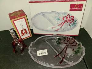 lot 1083 image: Mikasa Celebrations Hand Bell and Platter