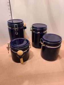 lot 1305 image: Cobalt blue canisters
