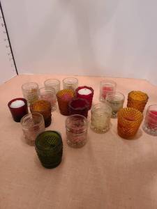 lot 1366 image: Assorted votive cups with some candles