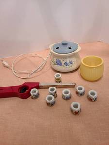 lot 1370 image: Tiny candlestick holders from West Germany, potpouri warmer and lighter
