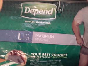 lot 1501 image: Mens Depends. Size Large