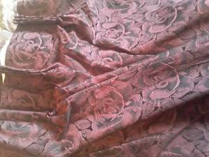 lot 1556 image: Curtains with Valances and a Decorative Pillow