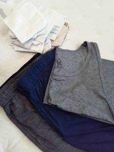 lot 1627 image: Mens Shorts and Tank Top Sizes Med to Large and Handkerchiefs