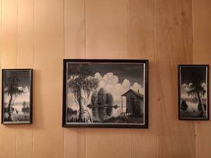 lot 2011 image: 3 piece framed Art 20x16 and 7x12 by TS Driskell