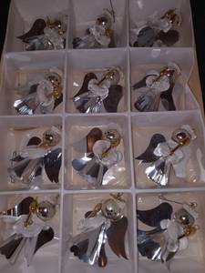 lot 1089 image: Vintage Angel Christmas Tree Ornaments Set of 12