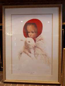 lot 1128 image: Mitchell D Tolle Framed Art Grace and the Lamb 34 x 26 in
