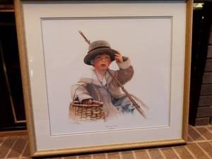 lot 1129 image: Mitchell D Tolle Framed Art Fishes and Loaves 28 x 31 in