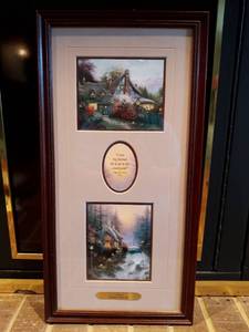lot 1132 image: Thomas Kinkade Framed Accent Prints with Certificates of Authenticity 20 x 10 in