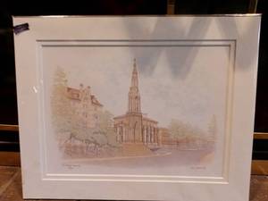 lot 1139 image: Karl Jackson The Martyrs Memorial Oxford Matted Print 11 x 14 in