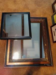 lot 1145 image: Framed Mirrors Larger one is 24 x 28 in