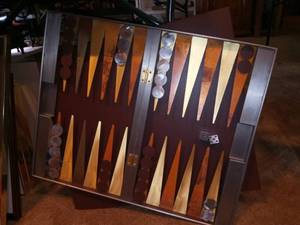 lot 1147 image: Modern Metal Backgammon Wall Decor 26 x 32 in