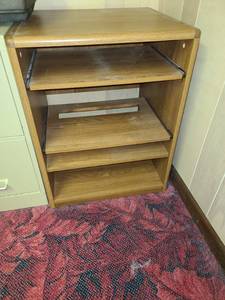 lot 2043 image: Office shelves with two pull-out shelves. 29x23x20 inches