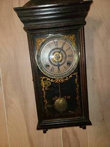 lot 2057 image: Regulator clock 21 tall