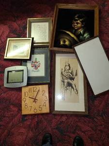 lot 2183 image: Pictures, clock and more